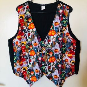 111 Main Pumpkin Halloween Vest Size Large